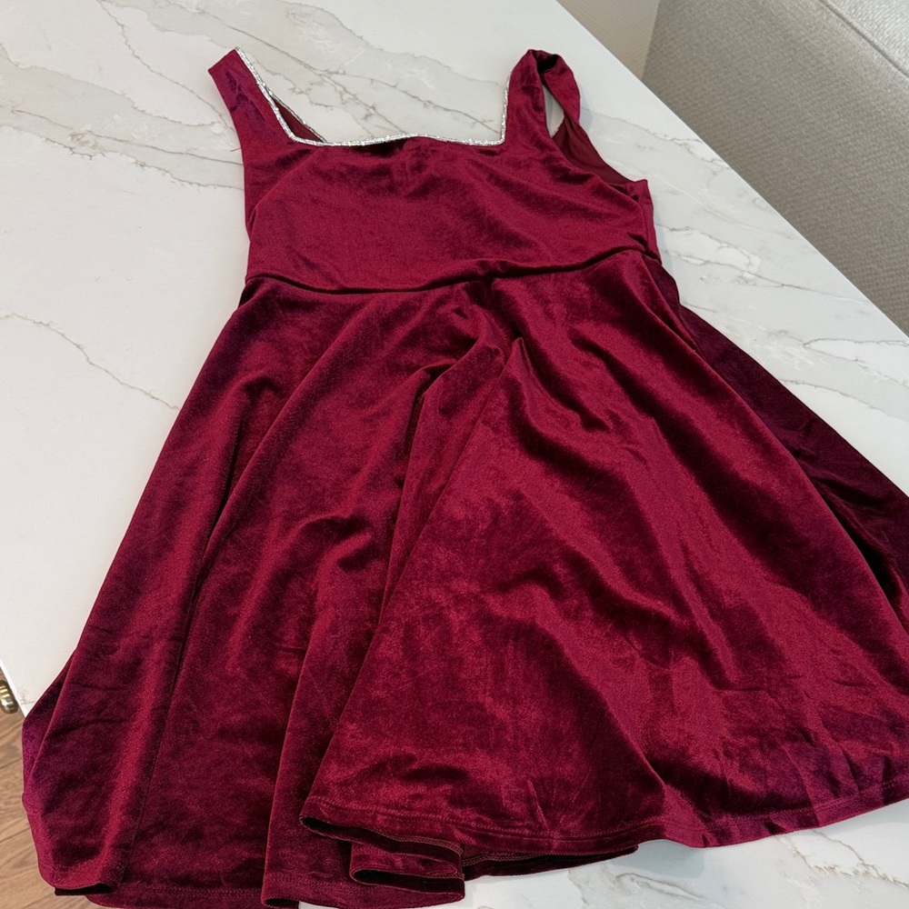 Bardot Jr. Girls' Velvet Party Dress in Deep Wine